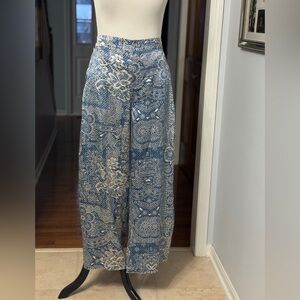 Johnny Was Lauchlen Silk Denim Blue Pant Bottoms XXL NWT